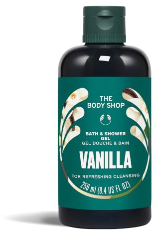 The Body Shop Vanilla Bath and Shower Gel, Moisturising Body Wash, 250ml