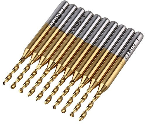10 brocas de carburo con revestimiento de nitruro de titanio de 1,5 mm para fresadora CNC PCB