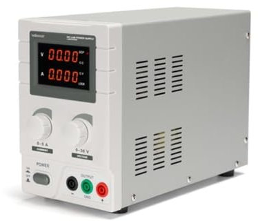 Velleman Suministro de Laboratorio, Ajustable, 0-30 VCC/0-5 A, limitación de Corriente, protección contra Cortocircuitos, Pantalla LCD, Gris