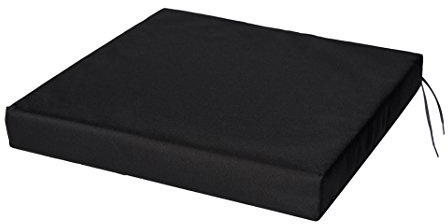 SOFTILLO Patio Chair Cushion with Seat Ties - Indoor and Outdoor Furniture Seating - Water-Resistant Polyester - Kitchen Dining, Lawn & Garden - 40x40x4cm - Black