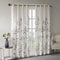 Madison Park Durchscheinende Vorhänge für Schlafzimmer, modernes modernes Design, Leinen-Ösen, Wohnzimmer, Natur Sommer Mode, Panel, 50 x 84 cm, Blätter Grau