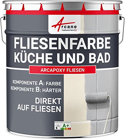 Peinture carrelage, cuisine & salle de bain, résine bi-composante : Arcapoxy carrelage - 2.5 kg (jusqu'à 25 m² en 2 couches) Turquoise Pastel - RAL 6034 - ARCANE INDUSTRIES
