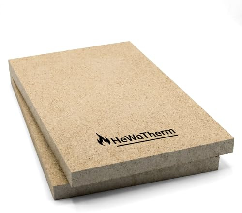 Vermiculite Schamotte Ersatz, 2 Platten 500 x 300 x 20 mm, Feuerraum Auskleidung
