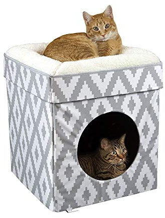 Kitty City Cama Grande para Gatos, Cubo apilable para Gatos, casa Interior para Gatos/condominio para Gatos, rascador para Gatos