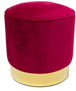 WEB SONNI CALDI UND PROFONDI MIT COLOMBI Pouf Rund aus Velours Farbe Bordeaux