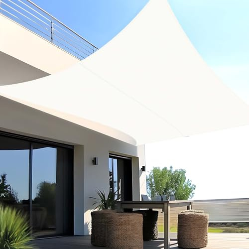 SUNNY GUARD Sonnensegel Wasserdicht 3.5x5m Rechteckig Sonnenschutz Wetterschutz Segel Baldachin UV Schutz für Balkon Terrasse Garten, Beige