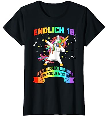 18. Geburtstag Mädchen 2005 Frau Einhorn 18 Jahre Geschenk T-Shirt