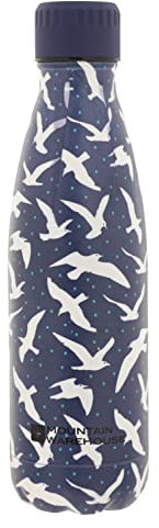 Mountain Warehouse Printed Double Walled Water Bottle - Lightweight Drink Bottle, Insulated - Best for Gym, Hiking, Walking, Running & Camping Blue