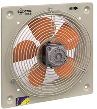 Ventilador helicoidal mural de pequeño diámetro, modelo HCD-30-4M, hélice de 31,1 centímetros, 1360 rpm, caudal máximo 1350 m3/h, 15,3 x 40 x 40 centímetros (Referencia: 1000013)