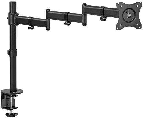 VIVO Single 13 to 32 inch Computer Monitor Desk Mount, Extra Long Adjustable Arm, VESA Stand for 1 Screen, Max VESA 100x100, Black, STAND-V101N
