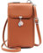 HNOOM Sac Téléphone Portable Femme Portefeuille RFID Blocage Petit Sac Bandoulière Pochette avec Porte-Monnaie, 10 Porte Carte, Bandoulière et Dragonne (Marron)