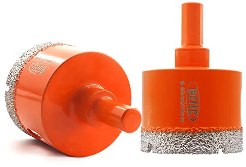 BGTEC Diamond Core Drill Bits, 2pcs 45mm Triangle Shank Hole Saw Drill Bits for Ceramic Porcelain Tile Marble Granite Stoneware Quartz Vacuum Brazed Diamond Drill Bit 65mm Length