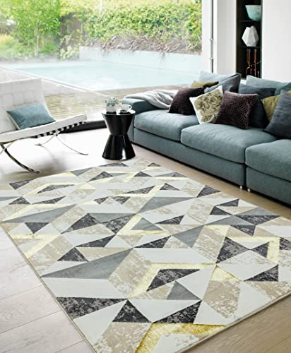 Orion Teppich mit metallischen Akzenten, luxuriöser Teppich für Wohnzimmer, Schlafzimmer, weich, seidig glänzend, OR11 Flagge, Grau, Größe XL, 200 x 290 cm