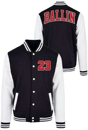 Mister Tee Herren Jacke Ballin 23 College Jacket blk/wht S