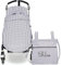 Conjunto de Saco Silla de Paseo Universal + Bolso Panera Personalizada – Conjunto Saco Universal + Talega o Bolsa para Carrito Bordada con Nombre – Vichy Gris – Nenel