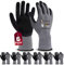 6 Paar Arbeitshandschuhe mit grip herren, mit Rutschfeste Nitril-Beschichtung Mechaniker Handschuhe, Montagehandschuhe mit optimaler Griffigkeit & feinem Tastgefühl, gartenhandschuhe damen, Größe 7/S