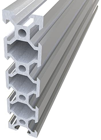 V-SLOT Aluminiumprofil 2080 Silber eloxiert | T6-Nut | Für den Maschinenbau: 3D-Drucker, CNC-Fräsmaschinen, Roboter, Kameraführungen | Länge: 200-2000mm
