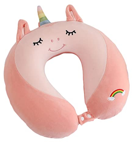 Cartoon Nackenkissen Kinder Reisekissen Memory Foam Nackenkissen Stützkissen, Reisekissen Kinder für Reise Büro und Haus (Fliegendes Pferd)