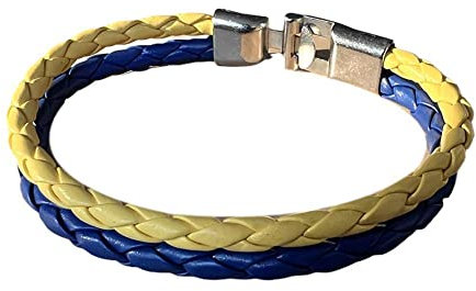 Ukrainisches Armband, geflochten, Blau und Gelb, I-Größe, Ständer der Ukraine mit Armband,
