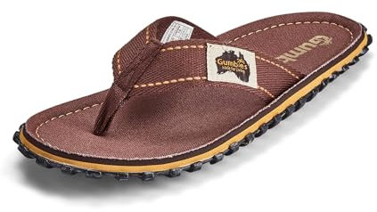 Gumbies Islander Unisex-Flip-Flops, mit superweichem Baumwoll-Zehensteg und strapazierfähiger, recycelter Gummisohle, Komfort garantiert, Klassisches Braun, 40 2/3 EU