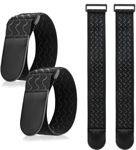 shallyong Cinchas de Amarre, 4 Pcs Correas Elásticas, Cinta Antideslizante, Sujeta Cables Adhesivo Adhesivo Fuerte Ensanchada 5x46cm, para Organizador Management de Cables, Mangueras, Bicicletas