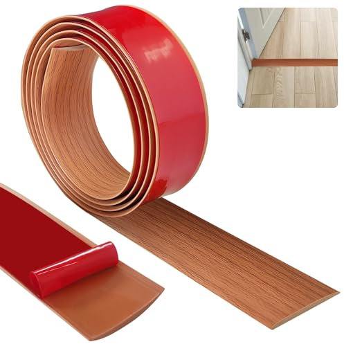 Bocguy Übergangsprofil 4cm*2m, Wasserdicht Selbstklebend Vinyl Übergang Sschiene, Boden-Leiste Zum Vinyl Übergangs für Fußböden, lexible Knickleiste Fugendichtungsband, Bodenprofil (Gelbe Eiche)