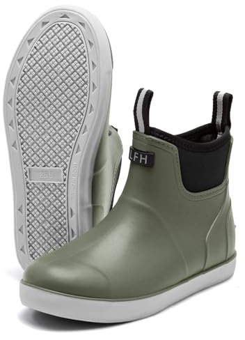 Stivali Gomma Uomo, Adulto Impermeabile Leggere Comode Shorty Boots, Resistenti all'Usura Stivali Da Pesca da Lavoro Nero Scarpe Da Giardino Per l'esterno