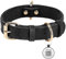 Joytale Hundehalsband Leder, Halsband aus Leder für Kleine Hunde, Weiches Echtleder Hundehalsband Langlebig und Verstellbar, Schwarz, S