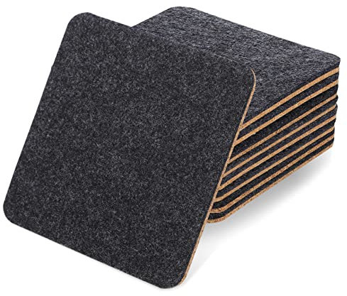 ABOOFAN 8 Piezas Posavasos de Corcho de Fieltro Bebidas Posavasos Fieltro y Corcho Posavasos de café Doble Cara Oficina Desk Coche Posavasos de Madera portavasos Mueble sintió