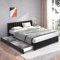 Rtopsu Polsterbett Doppelbett 180x200 cm, Bett mit 2 Stauraum Schubladen und Lattenrost aus Holz, Stauraumbett Bettgestell mit Metallrahmen, Samt, Schwarz (Ohne Matratze)