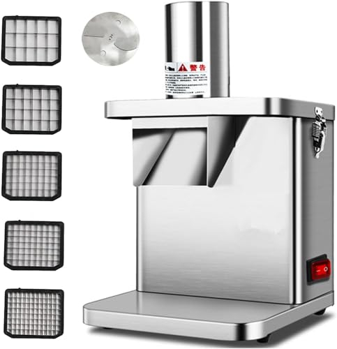 TANZEM Mélangeur d'aliments de cuisine, hachoir, coupe-légumes commercial, trancheuse de légumes électrique, machine automatique de découpe de cubes de pommes de terre, d'oignons et de carottes