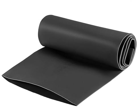 TOP-VIGOR Tubo Termorretráctil 90mm con, Longitud 1 m, Relación 2:1, Aislante Eléctrico Impermeable para Reparaciones de Cables, Conectores, Manguito Negro