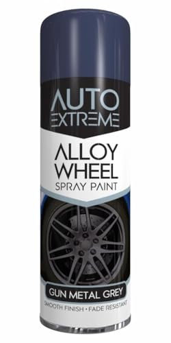 AlezyB - 4 x Gun Metal Grey Auto Alloy Wheel Spray Paint 300ml Aerosol Can for Fantastic and Smooth Finish for Van, Bike, Car
