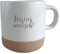 HerzHolzPapier® Steingut-Tasse 'HERZENSMENSCH' – 360 ml – Handgefertigte Keramik Kaffeetasse Teetasse – Spülmaschinen- & Mikrowellenfest – Rustikales Design in Sprenkeloptik – Geschenk
