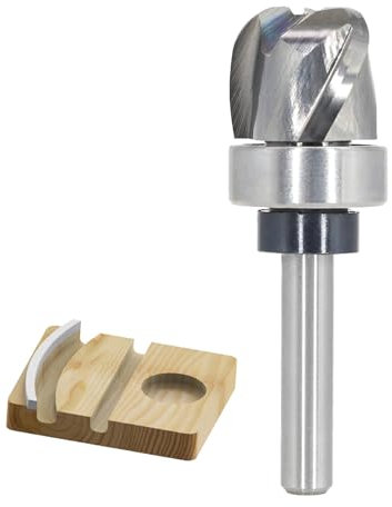 Pattern Flush Trim Router Bit 1/4 Shank, 3-Flute, 1/4 Radius, 3/4 Dia, 5/8 Height, Carbide Head Bowl & Tray Router Bits, Round Nose Cove Juice Groove Router Bit, for Making Wood Bowls/Trimming