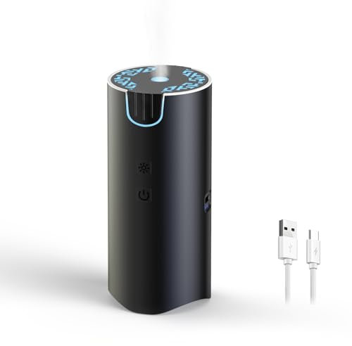 Marchred 100ML Car Diffuser, USB Rechargeable Battery Operated, Cordless Portable Essential Oil Diffuser with 7 LED Colored Lights, 2 Timer Modes