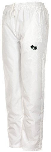 WearAll New Bowls Lawn Bowling Unisex Men's Woman's Waterproof Trousers with Bowls Logo Elasticated Adjustable Waist White S