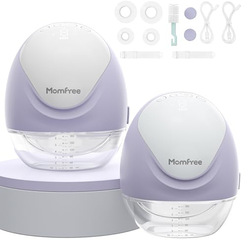 Hands Free Breast Pump, Portable Breast Pump with 3 Modes/9 Levels/LED Display, Low Noise, for 25/21/17mm Silicone Cushion