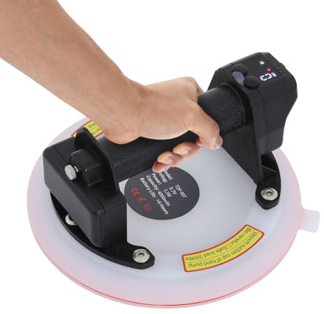 Elevador de vacío con batería de 21 cm, para placas de piedra, llenado automático de aire, pantalla digital, ventosa eléctrica con mando a distancia para superficies de cristal, azulejos, paneles,