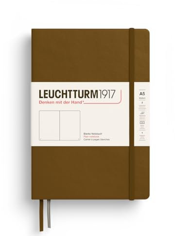 LEUCHTTURM1917 372196 Notizbuch Medium A5, Hardcover Schreibbuch, 251 nummerierte Seiten, Spice Brown, blanko