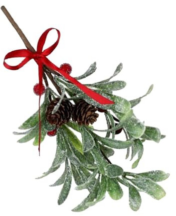 ZHUMCCY Muérdago de Navidad para puerta, decoración de muérdago artificial de 26 cm para puerta, ramas de muérdago simuladas, recuerdo festivo para invierno, Año Nuevo, árbol de Navidad, decoración