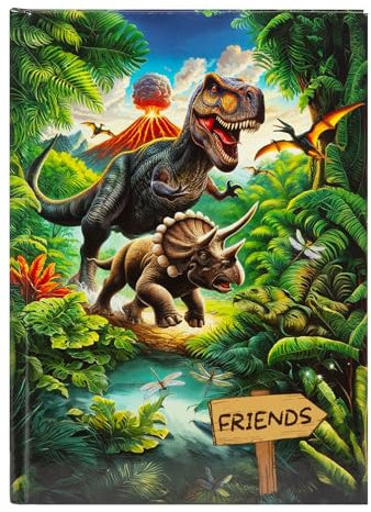 goldbuch 43 157 Freundebuch Dinosaurier, Dunkelgrün - Motiv Dino