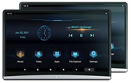 Car Video Player, 13.3 Inch Headrest TV 4K Car Monitor Multifunction Tablet Touch Screen WiFi/Bluetooth/USB/SD/HDMI in Out FM,Great Choice for Travel Time(2 Monitors 4G 64G)