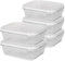 Harbour Housewares 1.5 Litre Glass Food Storage Containers with Lids - Clear/White - 5x Large Reusable Airtight Meal Prep Lunch Box Takeaway Cereal Pantry Tubs Set | Safe for Freezer and Microwave