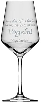 eXODA Weinglas Zeit zum Vögeln spülmaschinenfest für Weinliebhaber | Fassungsvermögen 350 ml, spülmaschinenfest, geeignet für gesellige Anlässe, humorvolles Design, unterstützt Aromawahrnehmung,