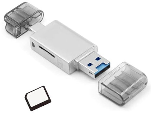 Ptdfjspt Nano Memory Card & TF SD Card to USB C & USB 2.0 Card Reader Adapter Plug & Play