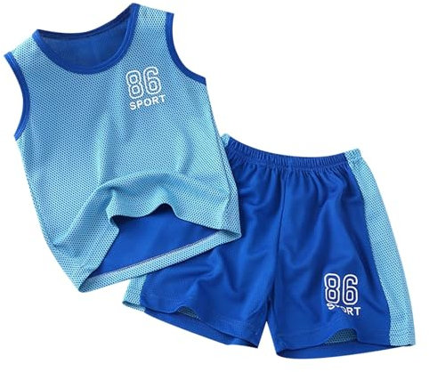 Generico Abbigliamento sportivo per bambini,Coordinato Estivo Tuta Neonata Pagliaccetto Maniche Corte con Bottoni Tessuto Traspirante Camicia Quadri Manica Corta Festa Casual Taglie da 6 a 14 anni