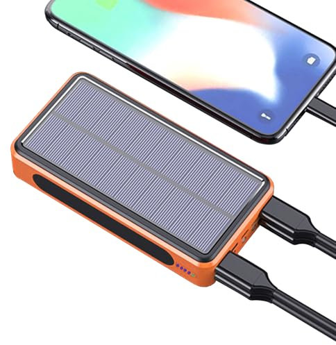 Cargador Portátil Power Bank, 20000 MAh Banco De Energía Solar | Cargador Rápido De Panel Solar con Linternas LED, con Energía para Teléfonos Y Dispositivos para Viajes, Acampada