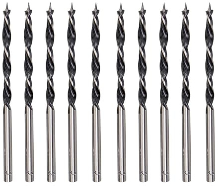 Foyscr 10 Piece 3.5mm Brad Point Wood Drill Bits,Professional Carbon Steel | Clean Efficient Drilling