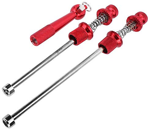 Acouto Aluminum Alloy Road Bike Th Quick Release Skewers Wheels Locking Security Quick Release Skewers Wheel Locking Skeweleased Whistle Made (Red)